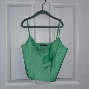 zara cowl neck corset